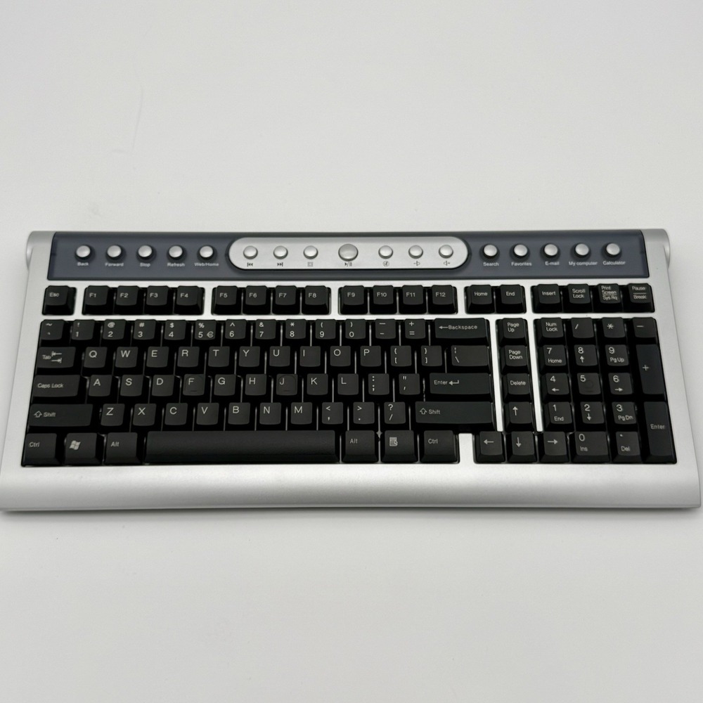 A4Tech RFKB-15 Wireless Multimedia Keyboard w/ RX-252 Receiver PS/2 Vintage